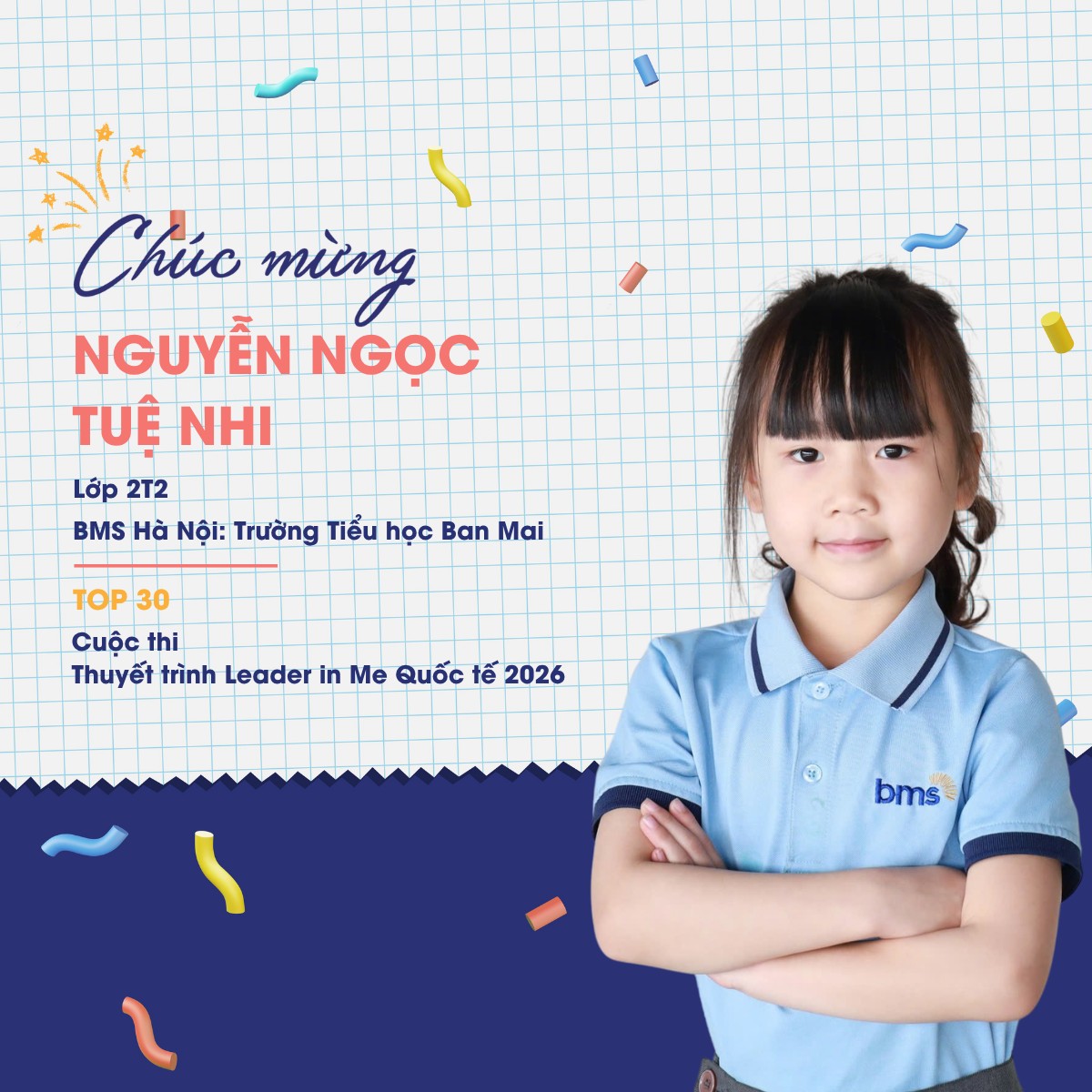 Chúc mừng BMSer lọt Top 30 Cuộc thi Thuyết trình Leader in Me Quốc tế 2026 - cấp Quốc gia