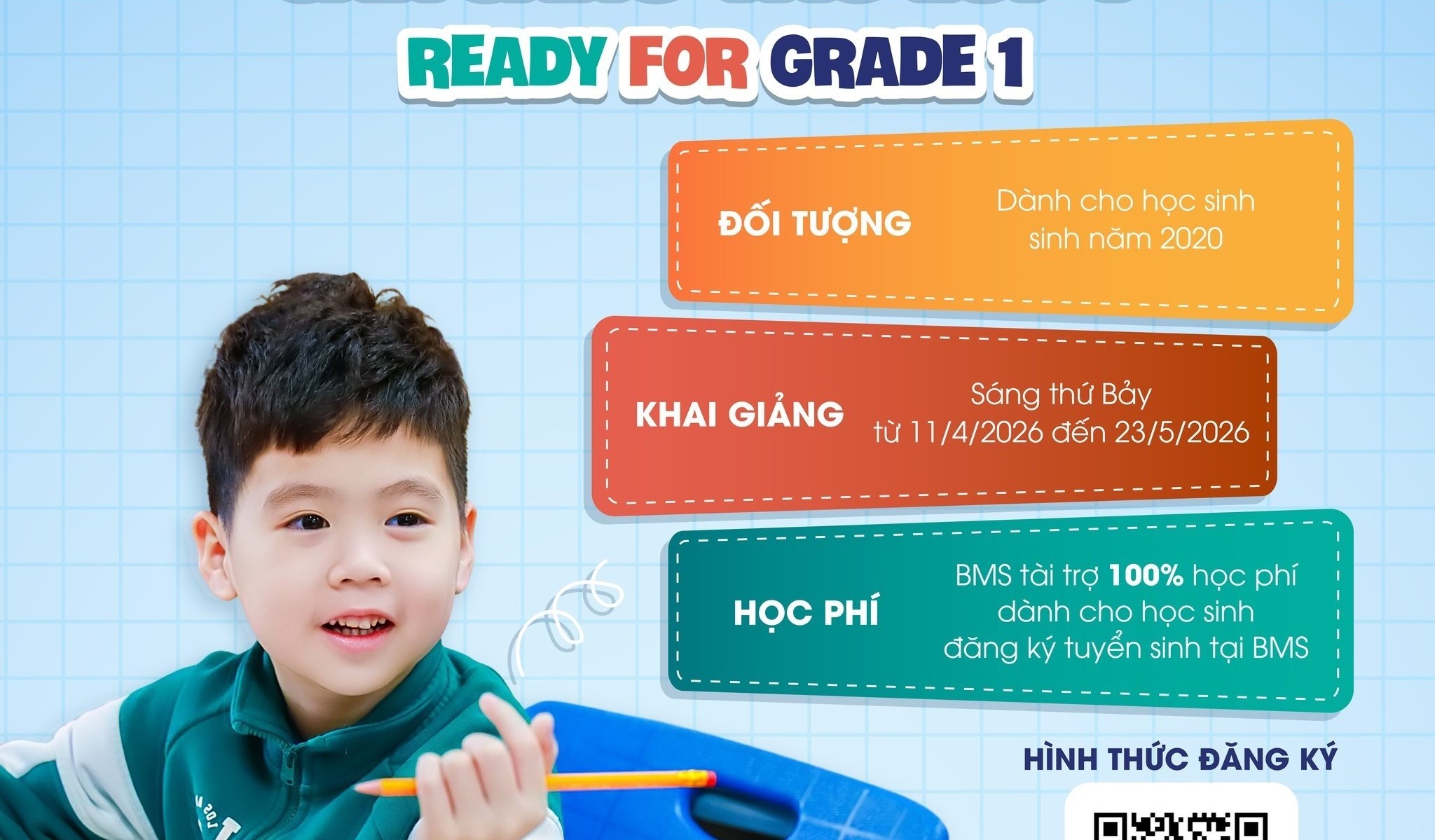 Thông báo mở đăng ký “Khóa học kết nối - Ready for Grade 1”