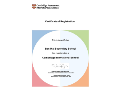 THCS Ban Mai được công nhận là trường quốc tế Cambridge mã số VN287